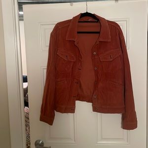 Free People corduroy, burnt orange jacket